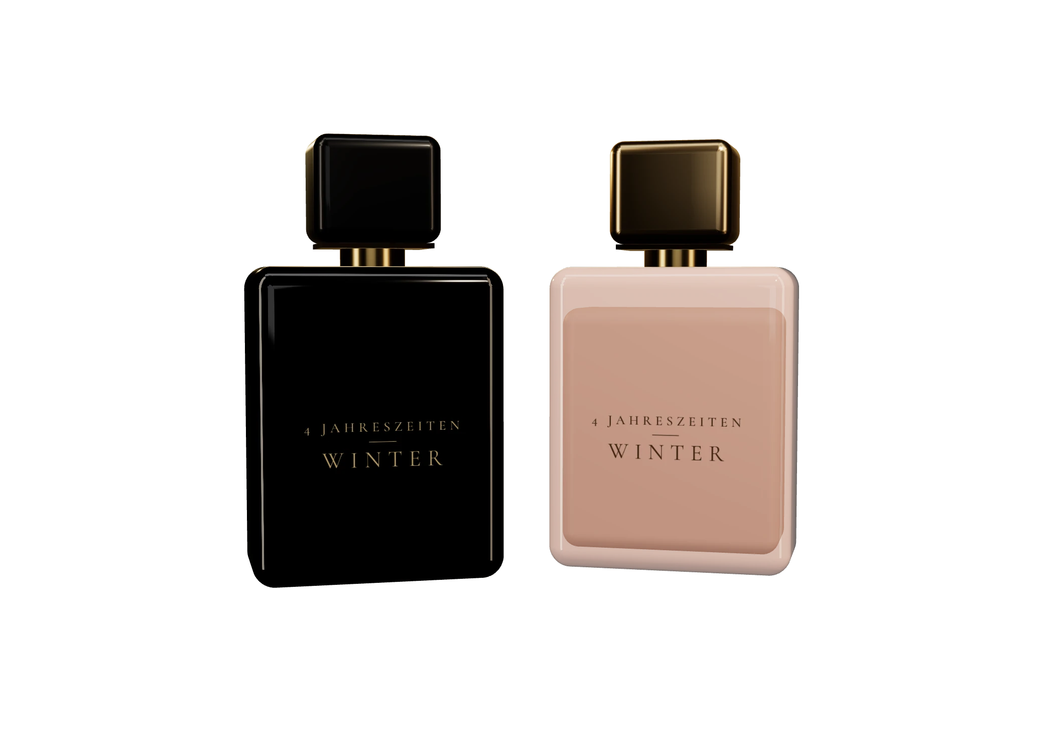 WINTER Herren im schwarzen und WINTER Damen im roséfarbenen Flakon
